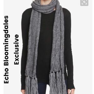 Echo Bloomingdales Wool Blend Cable Knit Scarf NWT